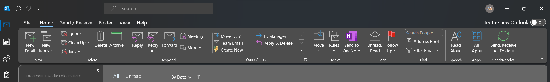 outlook ribbon classic